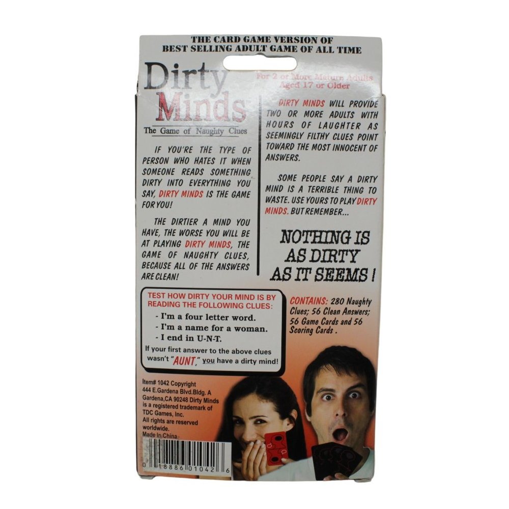 Dirty Minds The Game Of Naughty Clues Travel Card Game OPENED BOX - Picture 3 of 3
